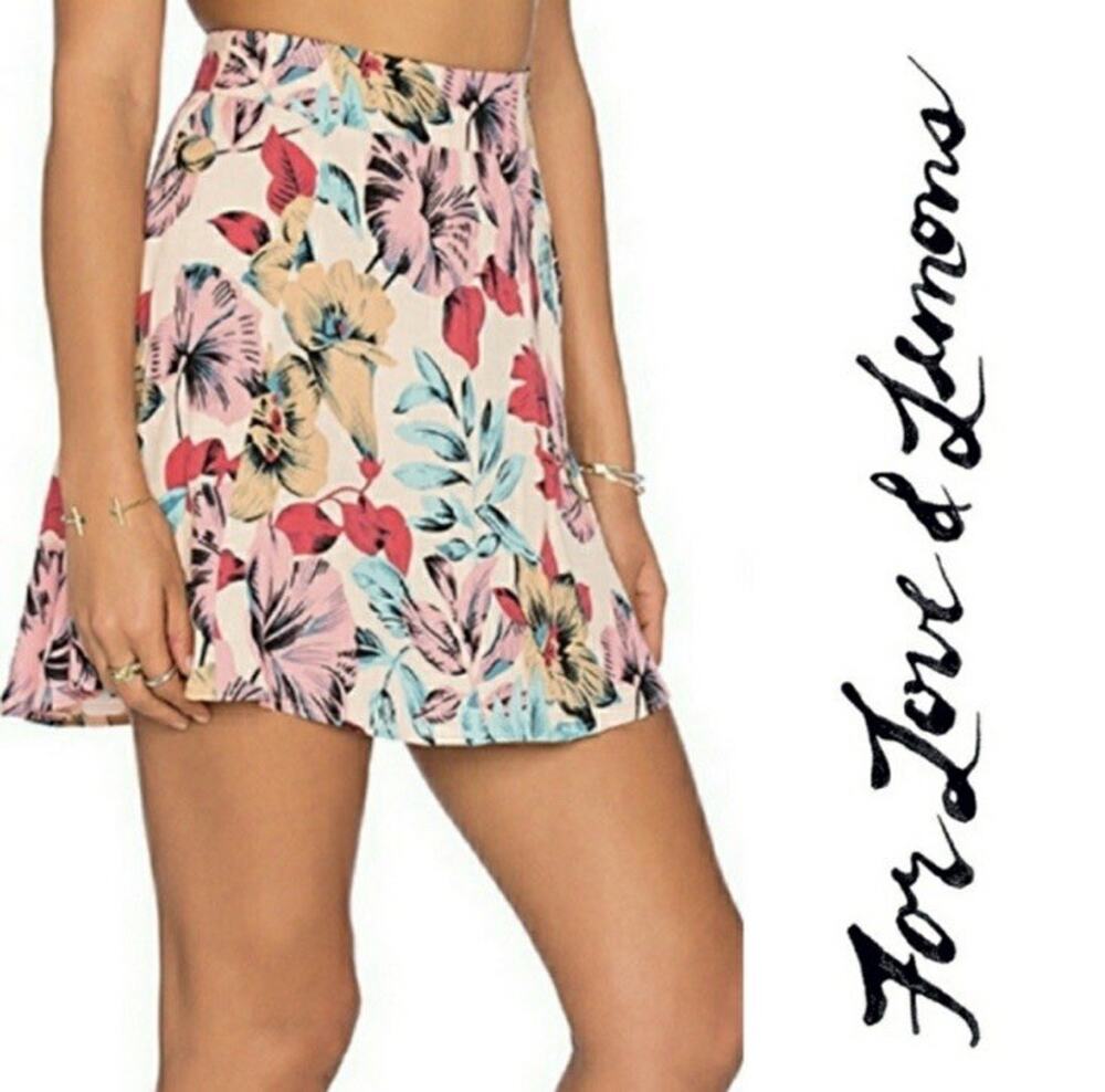 For Love And Lemons Womens Multi Color Floral Mini Skirt Size Medium